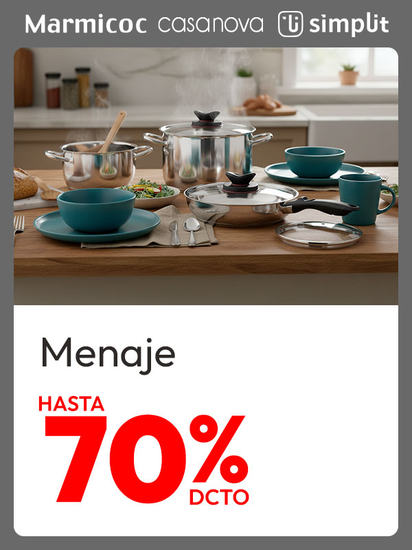 Menaje hasta 70% dcto