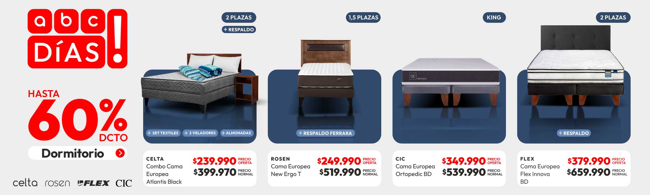 Dormitorio hasta 60%