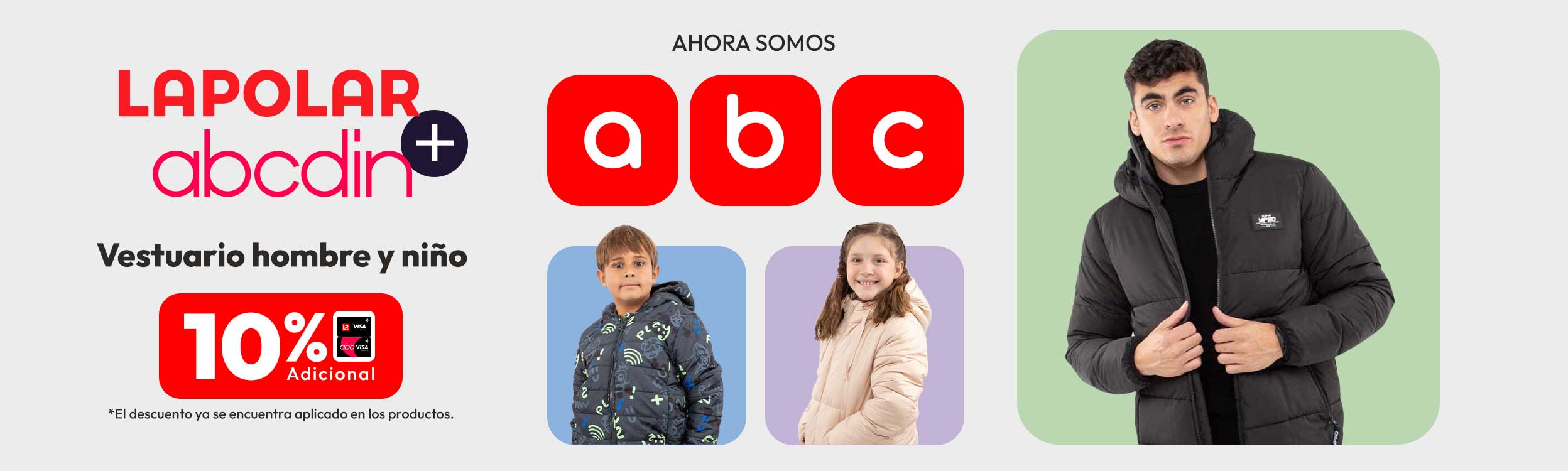 Lanzamiento  vestuario hombre y niño 10% adicional Tlp