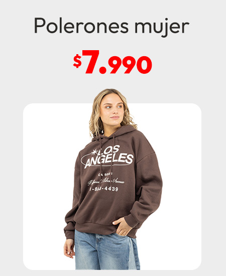 Polerones mujer a $7.990 en abc