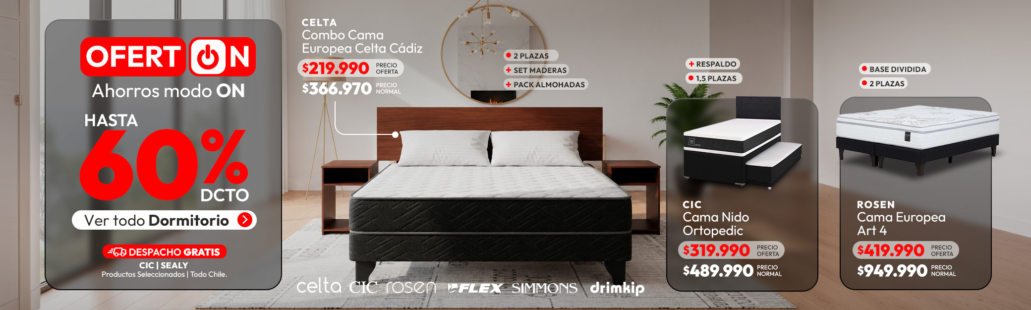 OFERTÓN Dormitorio hasta 60% de dcto