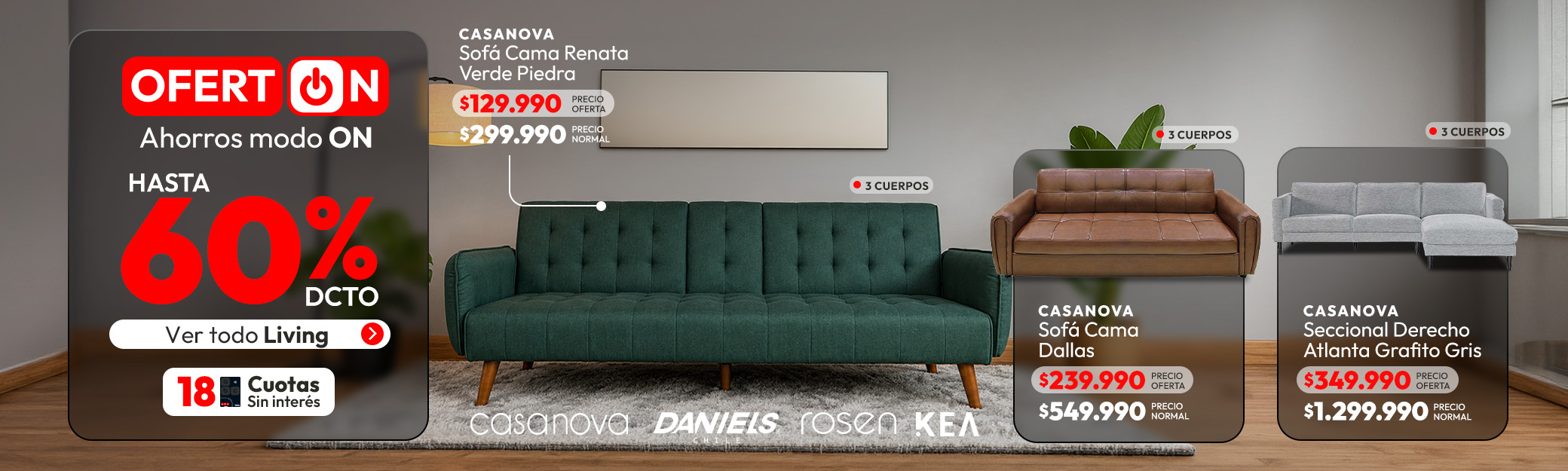 Muebles hasta 60% de dcto