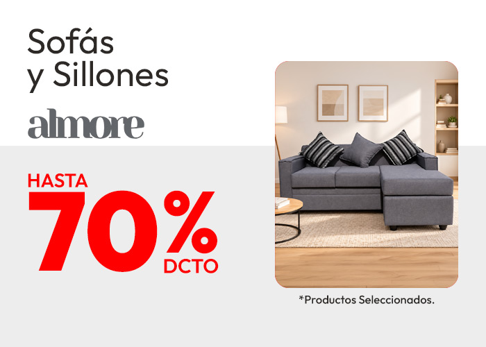 Sofás y Sillones ALMORE hasta 70% de dcto / prod selecc