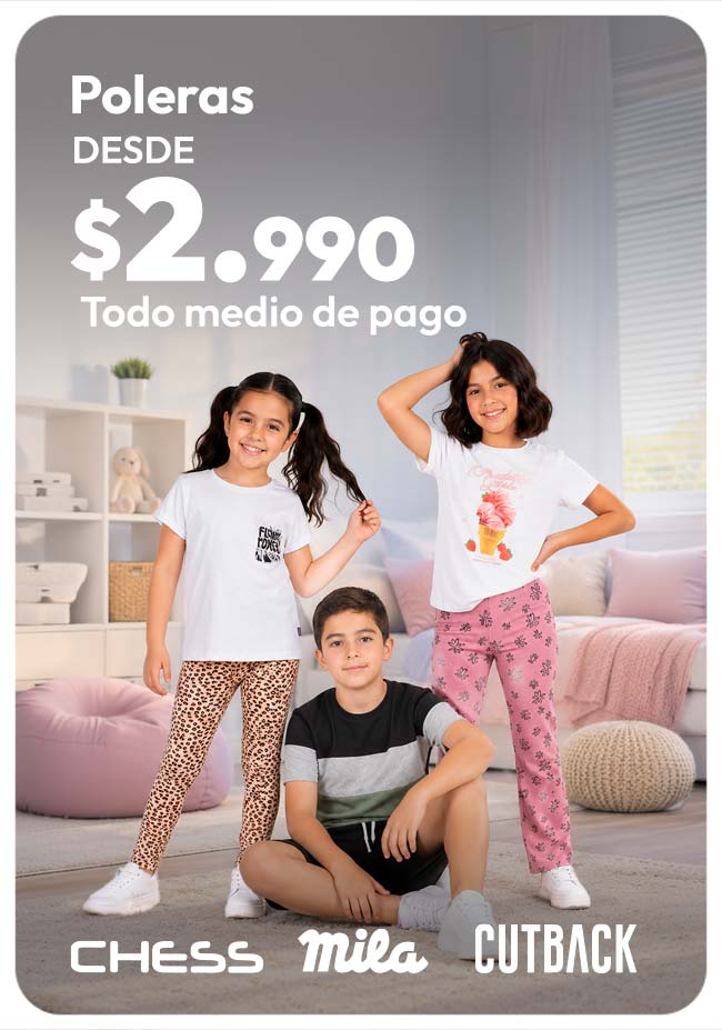 Poleras desde $2.990