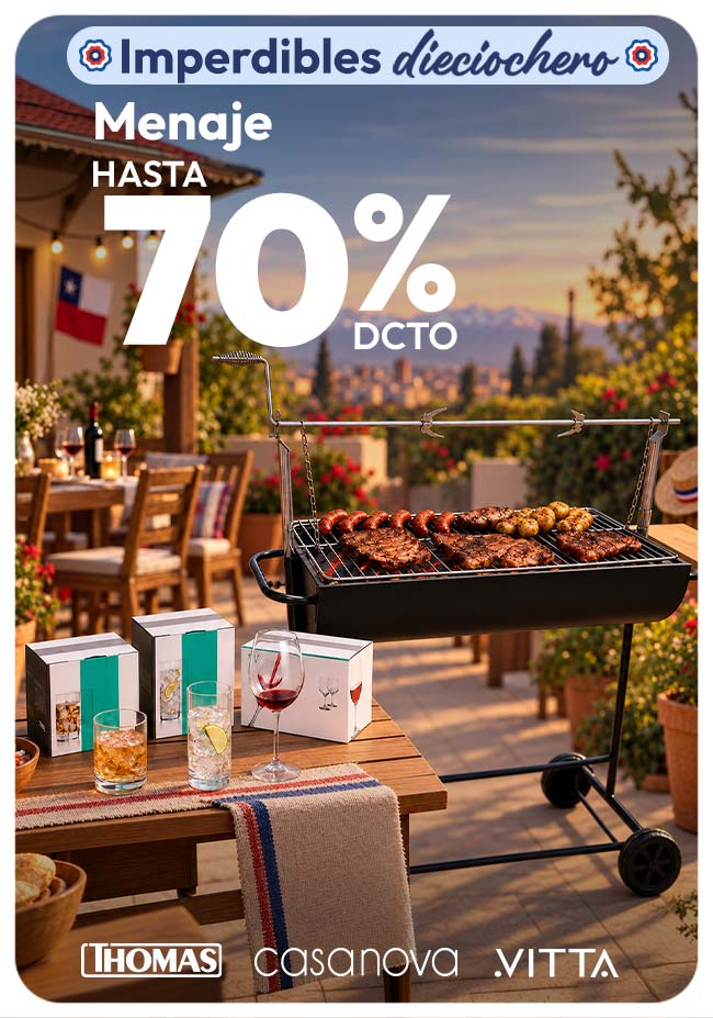 Imperdibles para este 18 / Menaje hasta 70% de dcto