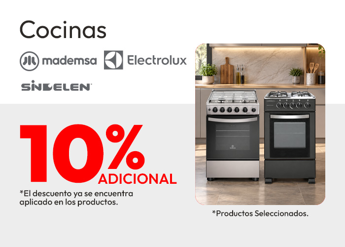 Cocinas 10% de dcto adicional tmp - productos seleccionados