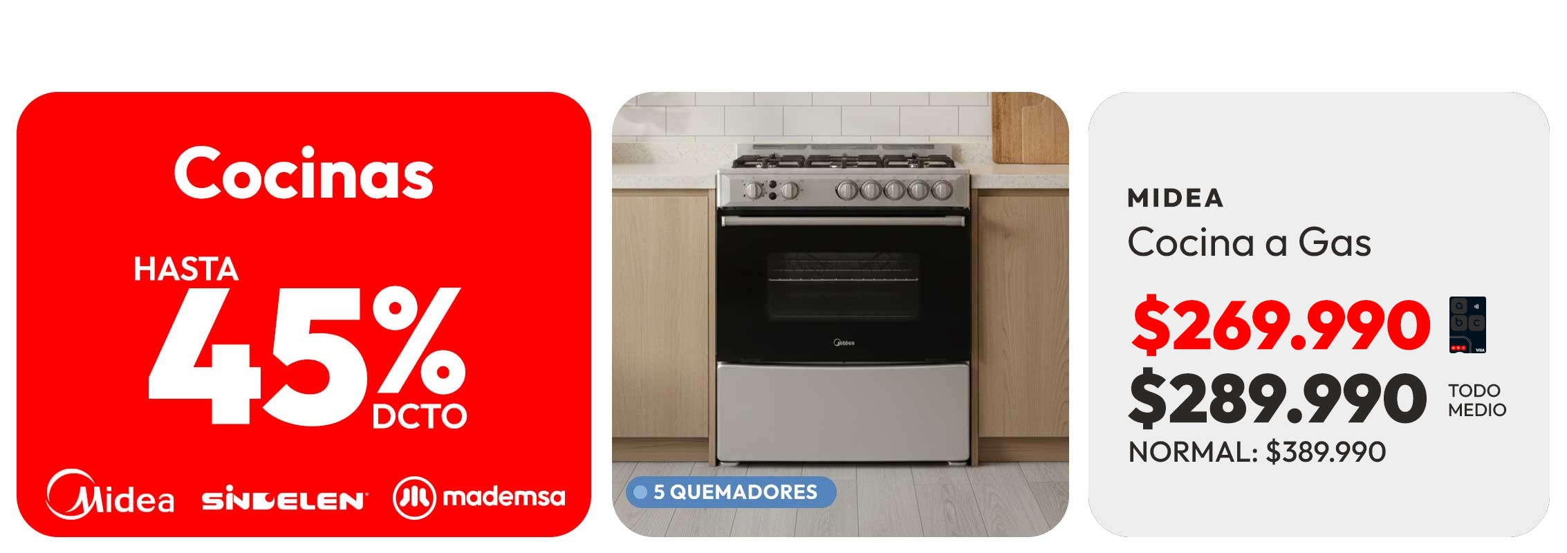 Cocinas hasta 45%