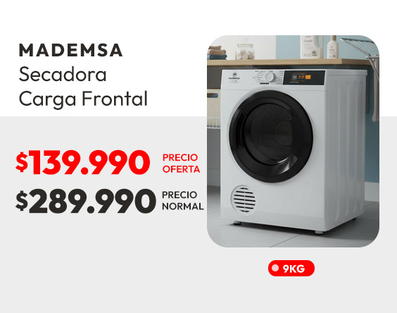 Secadora Carga Frontal 9 kg.