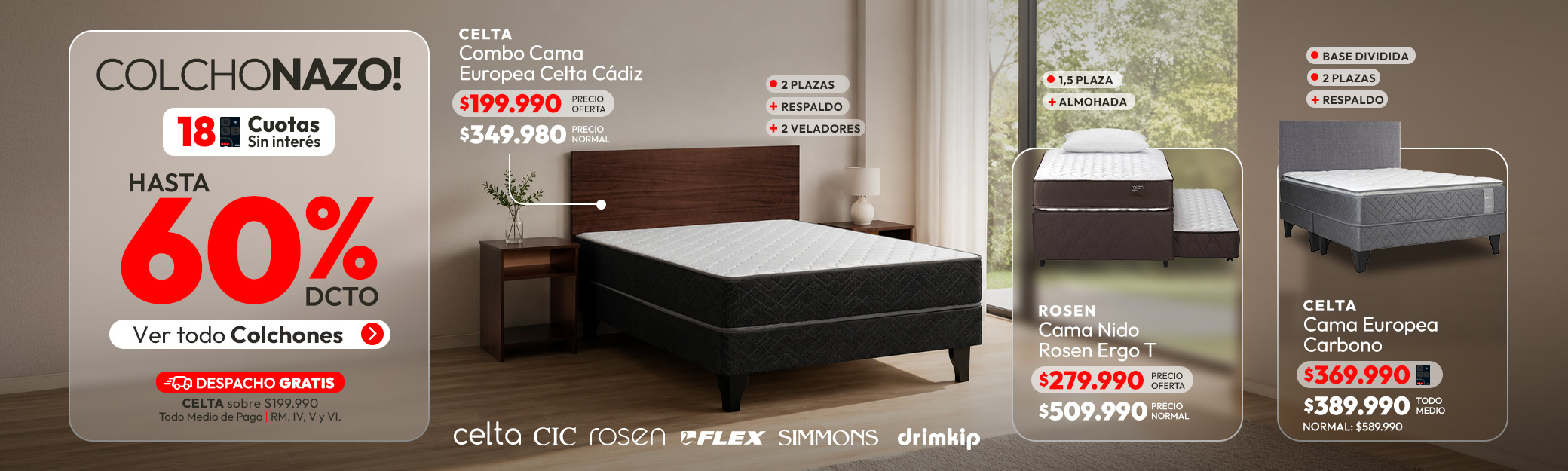 Dormitorio hasta 60% de dcto