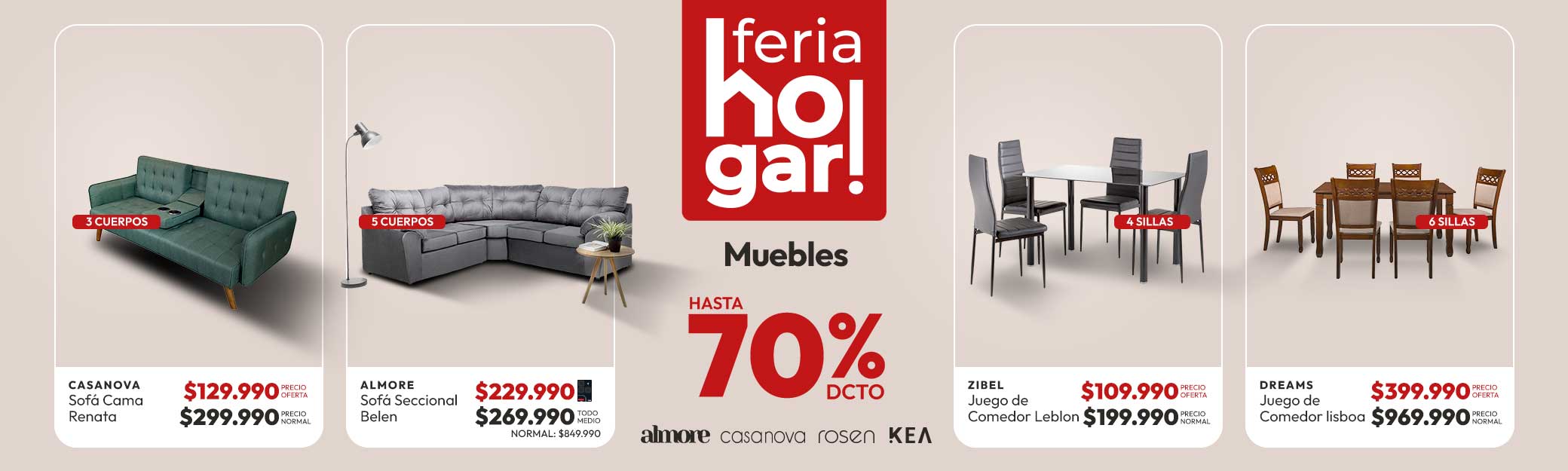 Muebles hasta 70% dcto