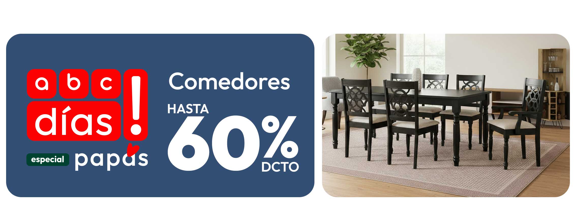 Comedores hasta 60% descuento