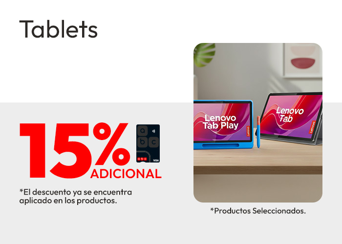 Tablets 15% de dcto adicional tlp