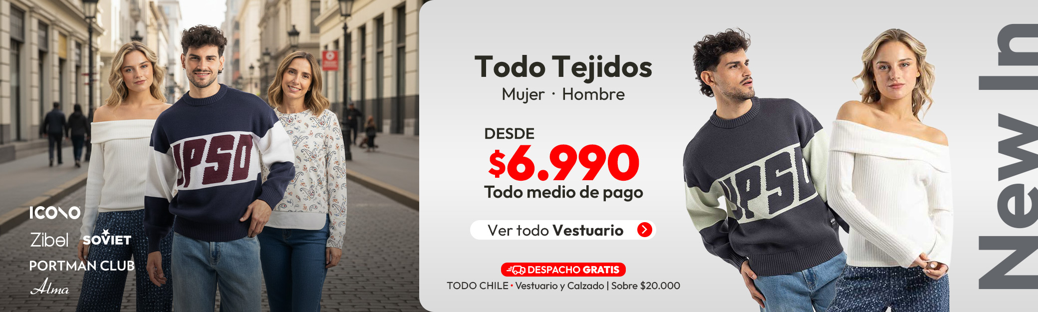 Todo tejidos mujer y hombre desde $6.990