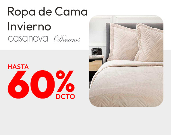Ropa de Cama Invierno Hasta 60% de dcto