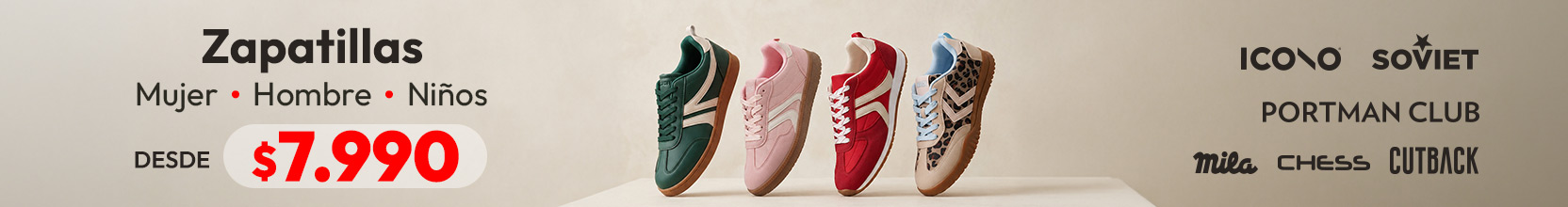 Zapatillas desde $7.990