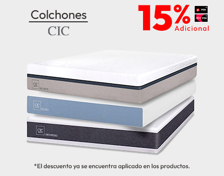 15% dcto adicional colchones CIC con tarjeta