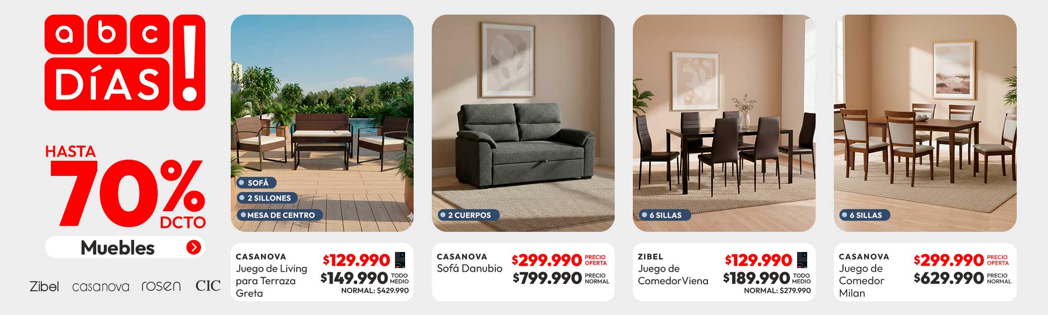 Muebles hasta 70%