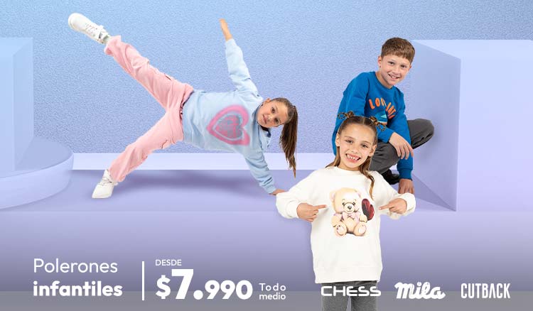 Polerones infantiles desde 7.990