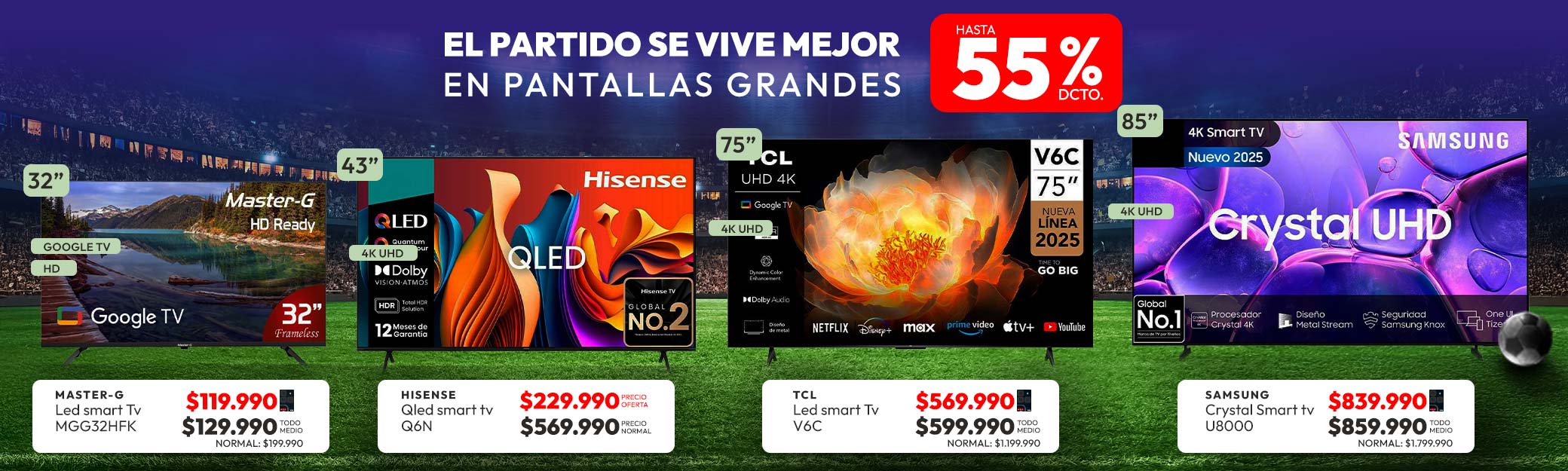 Smart TV hasta 55% dcto