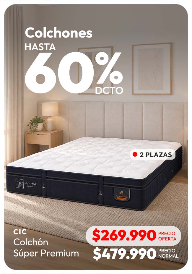 Colchones hasta 60% de dcto