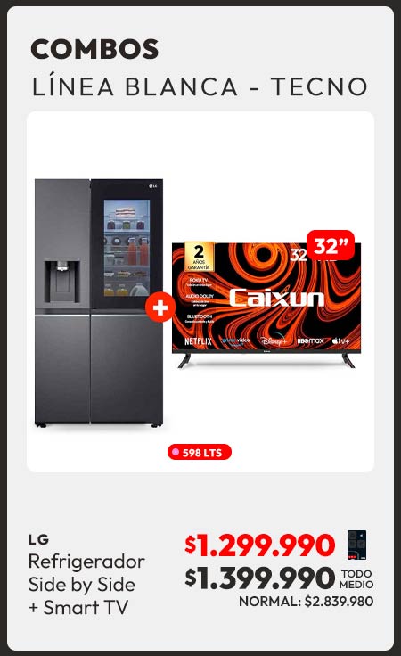 Side by side LG + TV 32 pulgadas