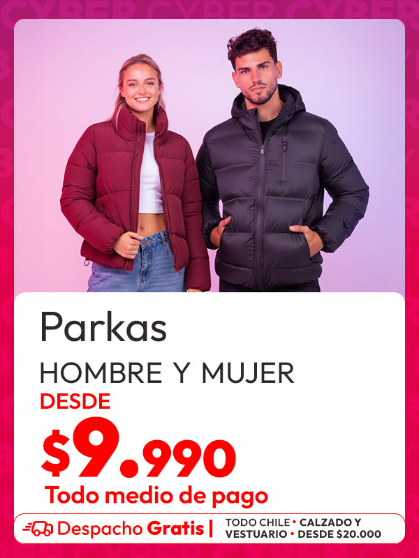 Parkas desde $9.990 hombre y mujer
