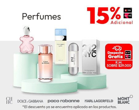 15% dcto adicional en Perfumes con Tarjeta