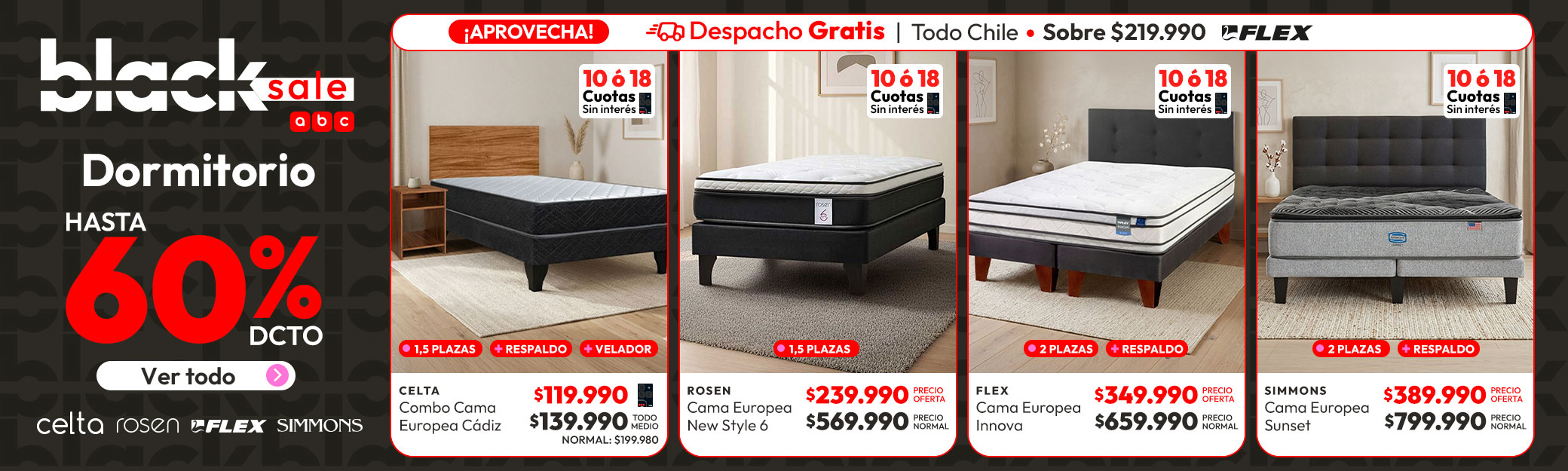 Dormitorio hasta 60%