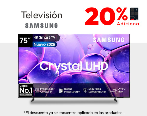 TV samsung  10 % adicional TLP