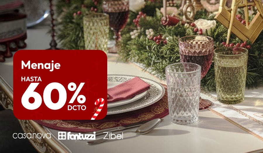 Menaje mesa hasta 60%