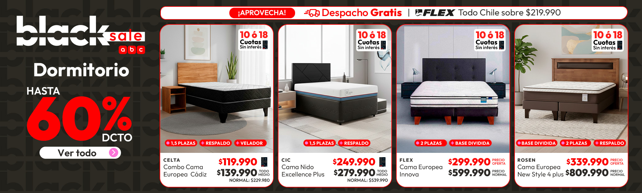 Dormitorio hasta 60%