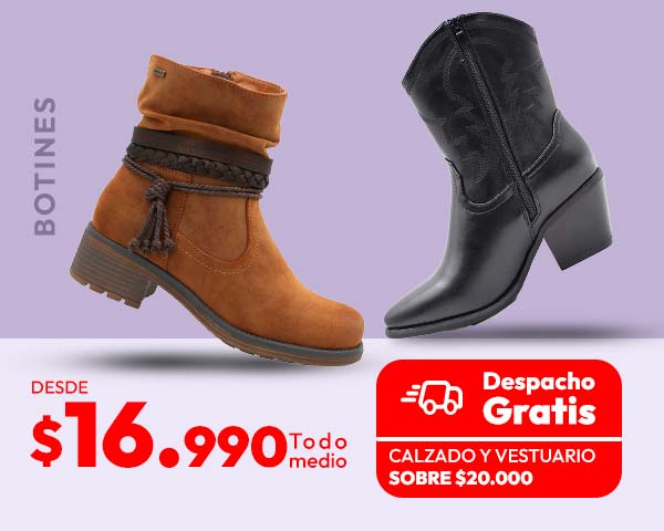 Botines desde 16990 despacho gratis