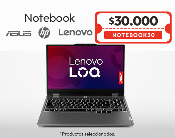 Cupón NOTEBOOK30 