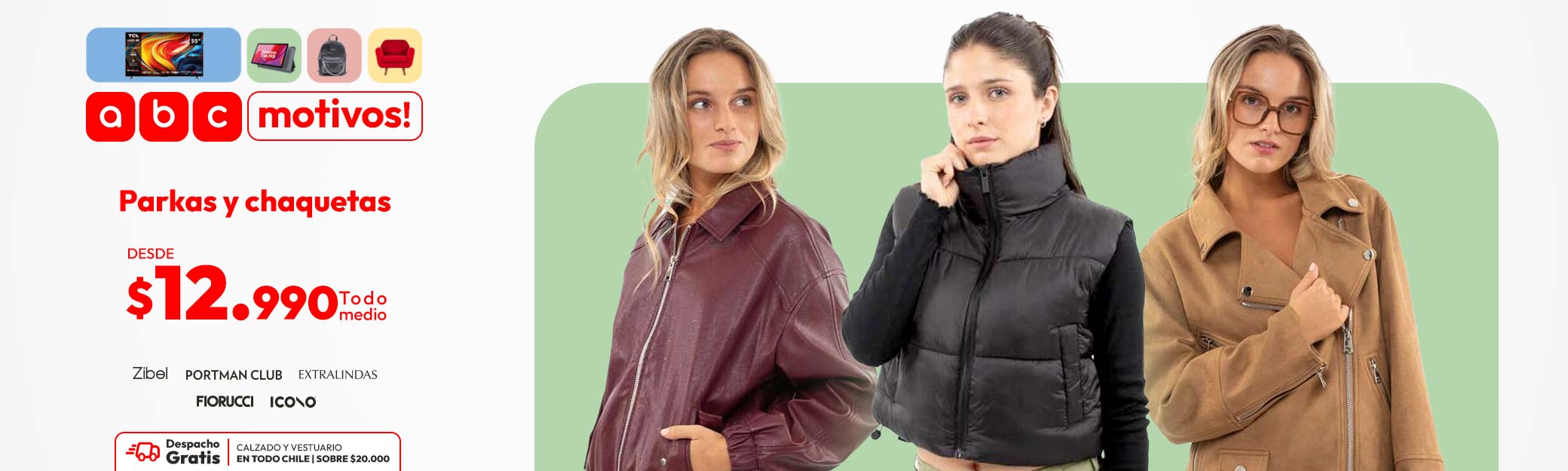 Chaquetas y parkas desde $12.990