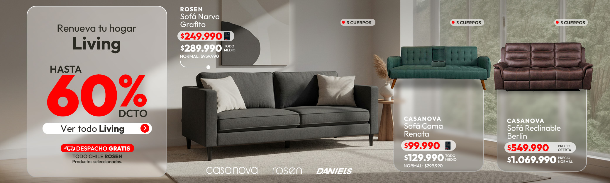 Muebles hasta 60% de dcto