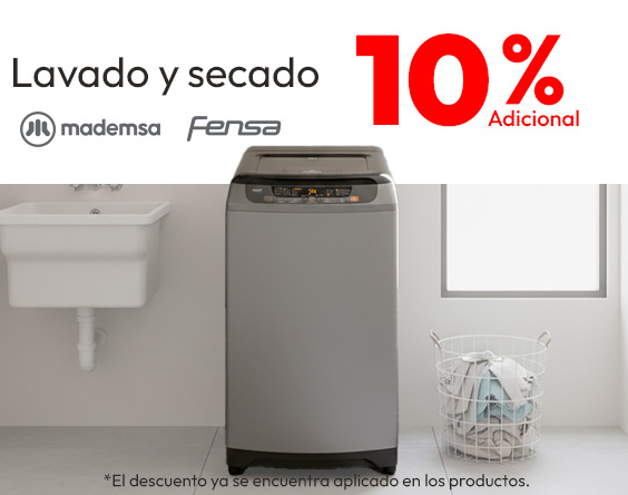 10% adicional lavado y secado