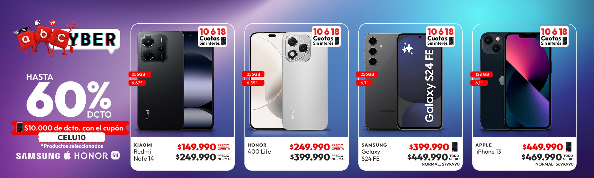 Smartphone hasta 60% dcto