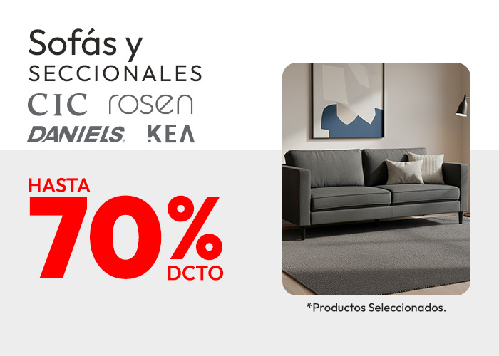 Sofás y Seccionales hasta 70% de dcto