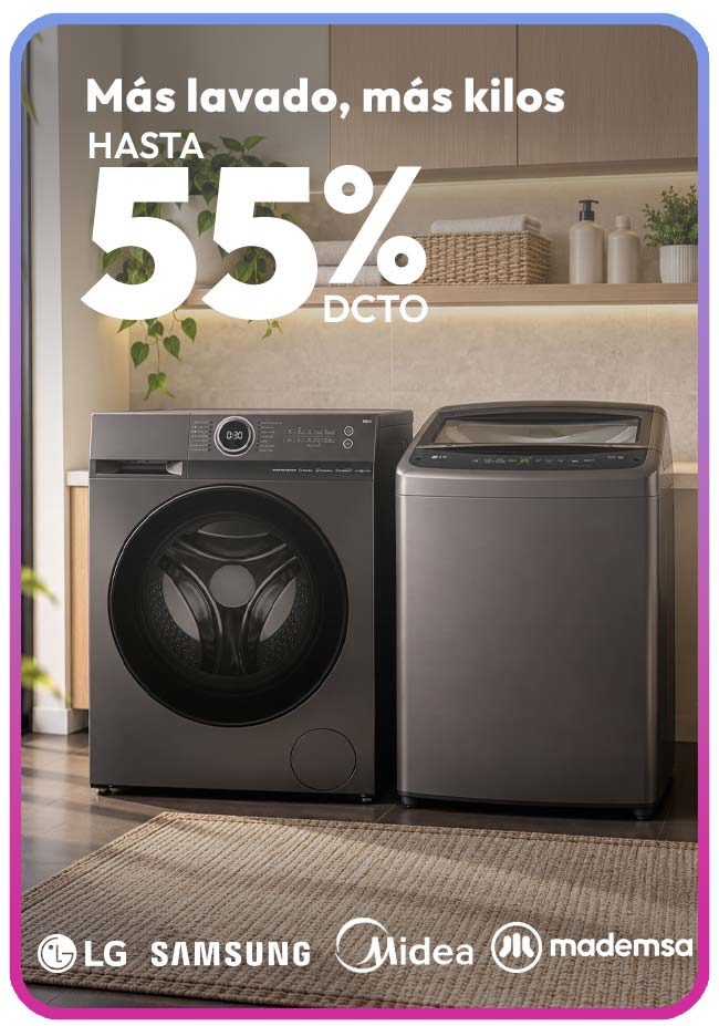Más lavado, más kilos hasta 55% de dcto