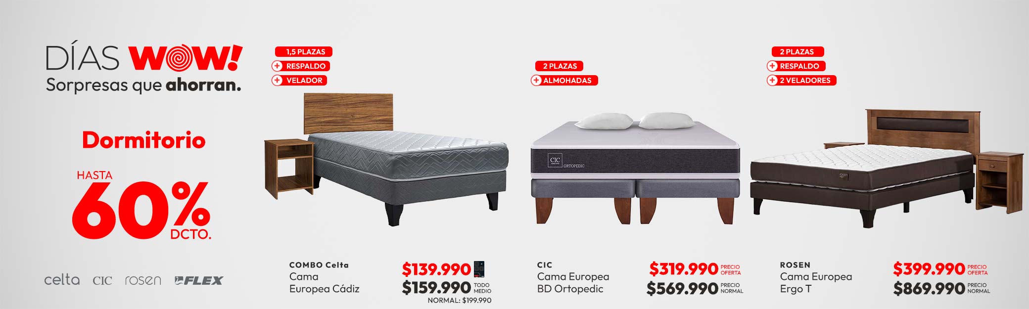 Dormitorio hasta un 60% de dcto