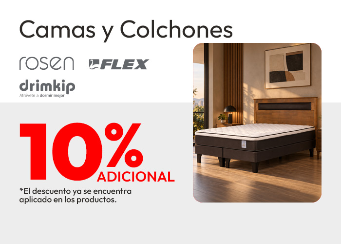 Camas y Colchones 10% adicional