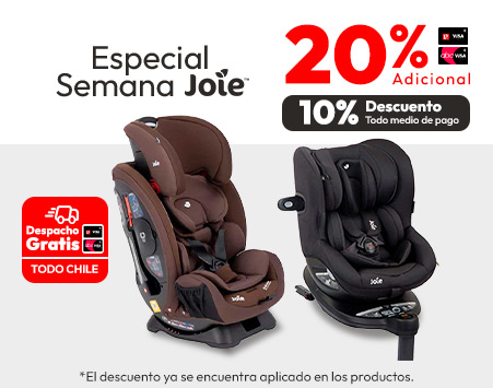 Especial Semana Joie 10% TMP y 20% adicional TLP + despacho Gratis todo Chile