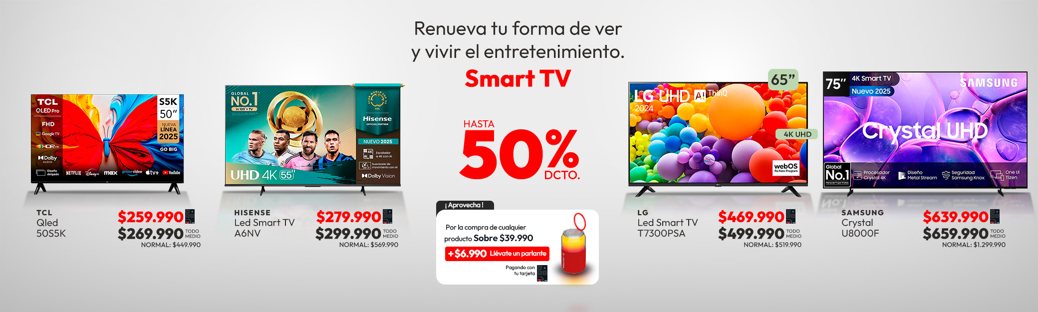 smart TV hasta 60 % dcto