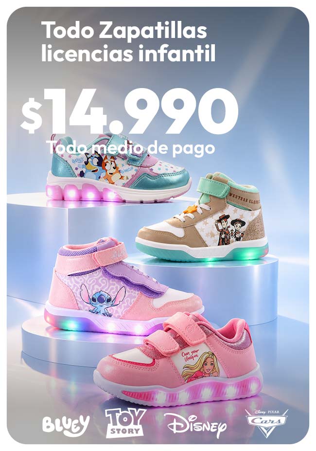 TODO Zapatillas Licencias Infantil $14990