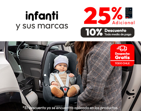 Infanti y sus marcas 10% adicional TMP, 25% adicional con tarjeta + Despacho gratis RM