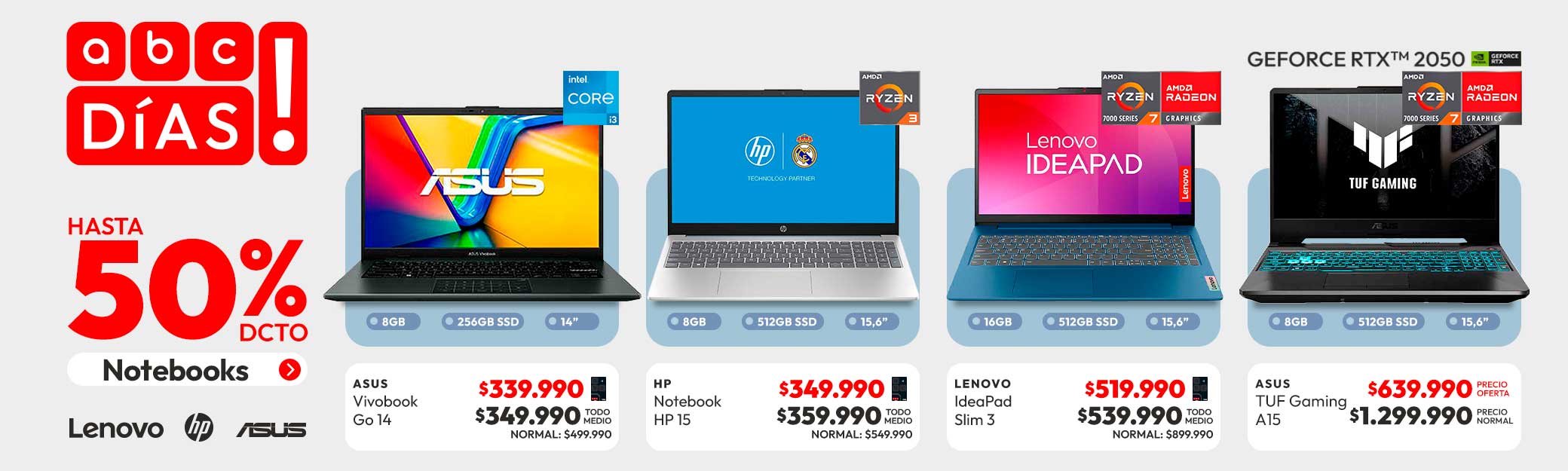 Notebooks Hasta 50% de dcto