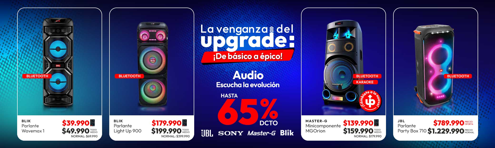 Audio escucha la evolución hasta 65% dcto 


