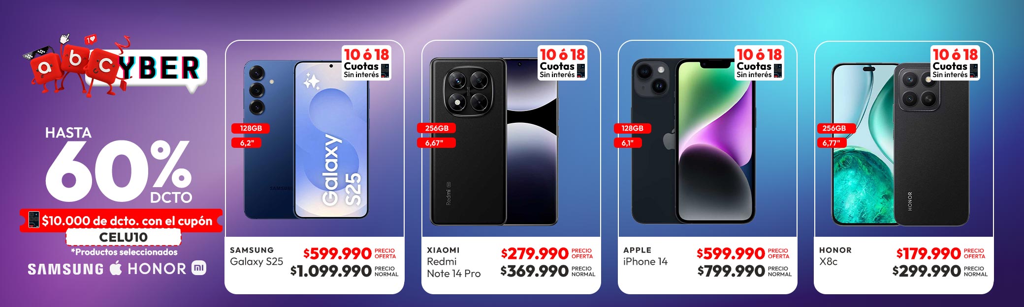 Smartphone hasta 60% dcto