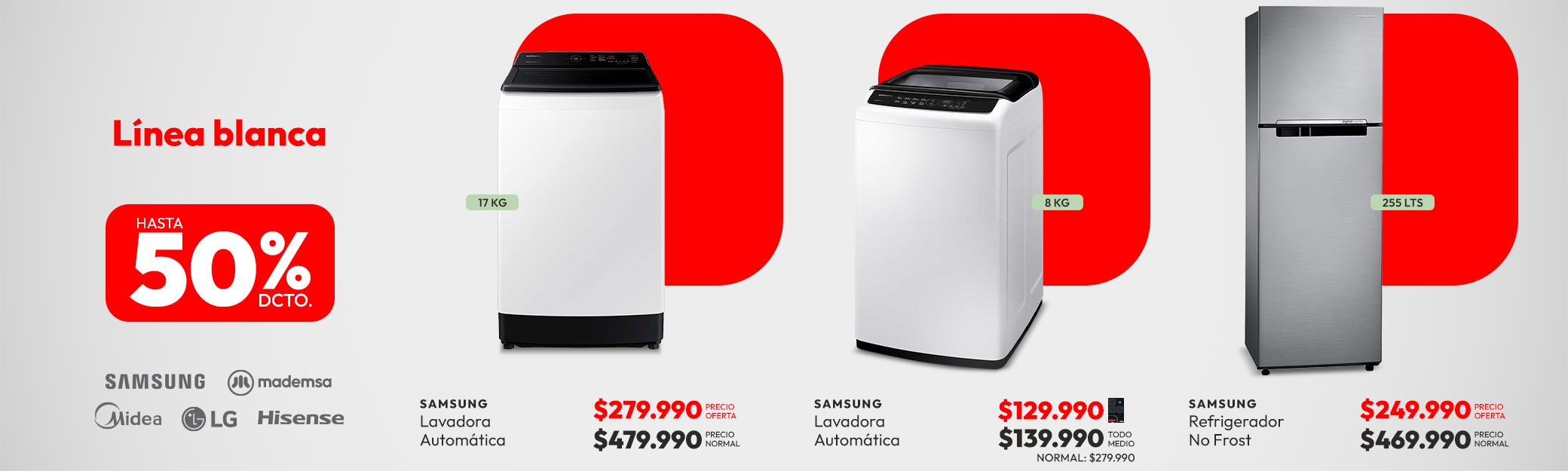 Línea Blanca hasta 50% dcto