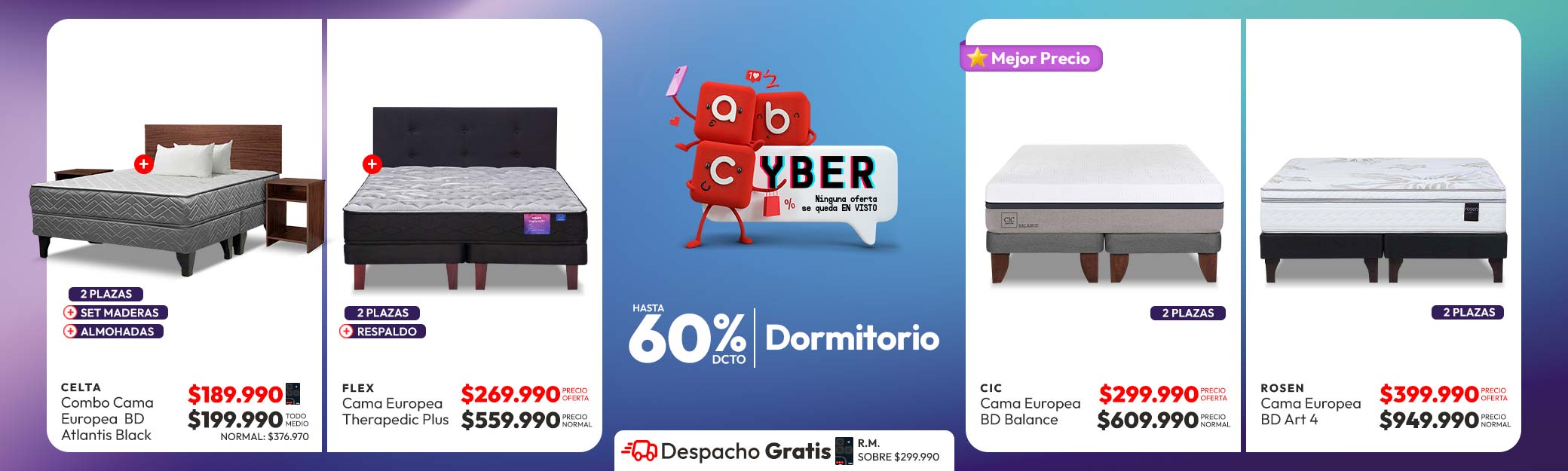Dormitorio hasta 60% dcto